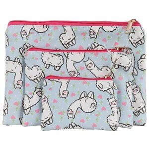 $14 ✿ 9 INCHES ALPACA  PRINT 3PC VINYL CLUTCH BAG
